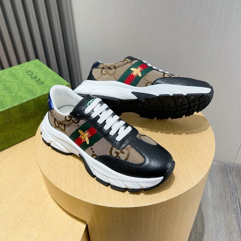 Factory P420💰[gucci] New original men's fashionable casual shoes, exclusive original mold opening, the upper is made of original fabric with first-layer cowhide, comfortable sheepskin lining, rubber combination, lightweight foaming, wear-resistant and non-slip outsole, comfortable to wear🎋Fine workmanship, worthy of wearing, comfortable to wear, impeccable quality and workmanship. Code number 38-44
